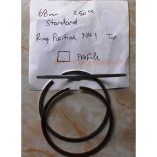 Piston Ring 68mm. Top Ring No 1  for the 250cc Engine