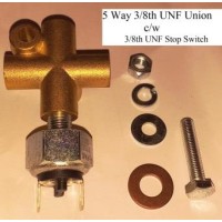 Brake Pipe Brass Junction  5 way and Switch 