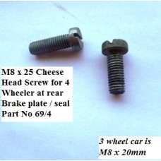 Screw Rear Axle Brake Plate Bearing Seal  M8 x 25mm