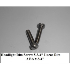 Headlamp Chrome Rim Screw (5 3/4" Lucas) Pack of 2