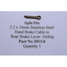 Split Pin Hand Brake Cable at Rear Brake