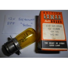 Lamp/Bulb 12 Volt 50/40 Watt BPF Yellow Shielded 